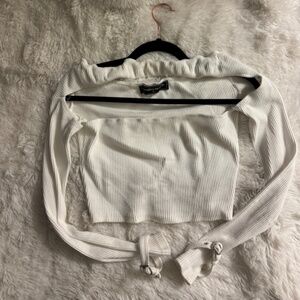 White cropped sweater top